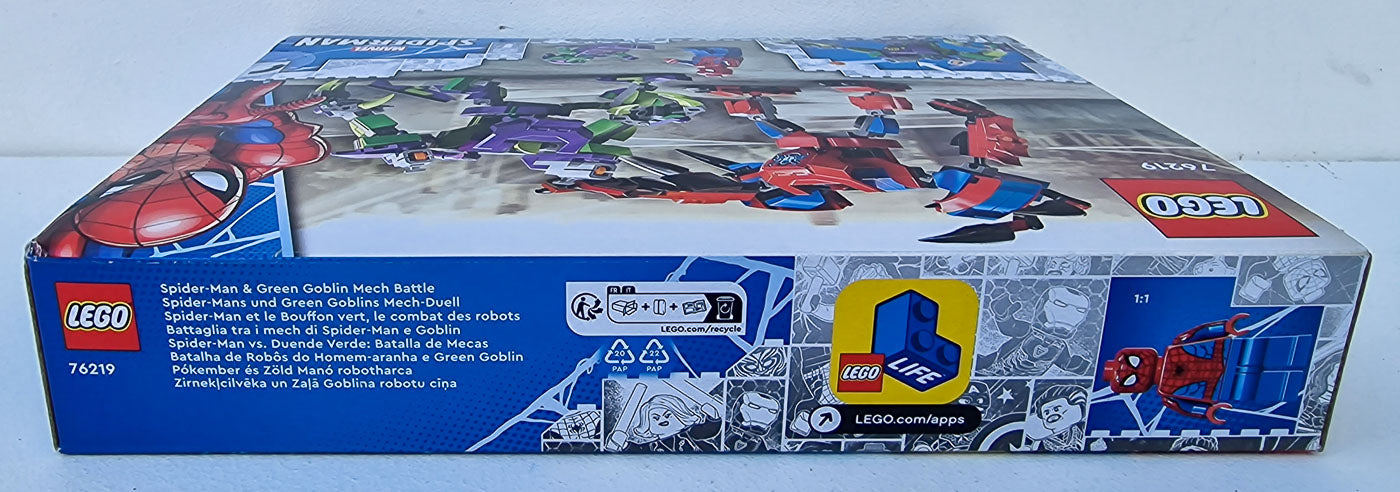 LEGO 76219 Super Heroes Marvel Spider-Man and Green Goblin Mech Battle